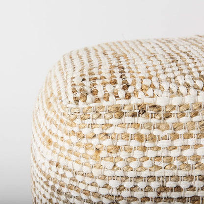 Mercana - Ekani 16.0L x 16.0W x 16.0H Cream/Beige Cotton Pouf - 69517 view 5