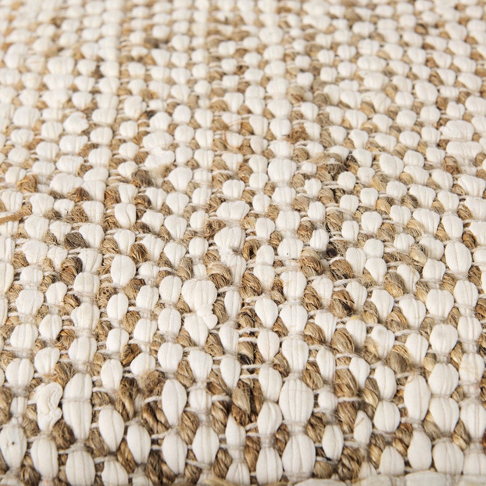 Mercana - Ekani 16.0L x 16.0W x 16.0H Cream/Beige Cotton Pouf - 69517 view 6