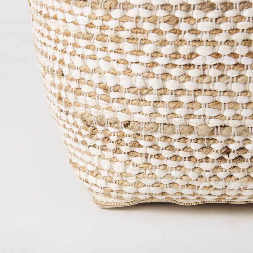 Mercana - Ekani 16.0L x 16.0W x 16.0H Cream/Beige Cotton Pouf - 69517 view 8
