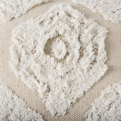 Mercana - Ekanta 16.0L x 16.0W x 16.0H Cream/Beige Patterned Cotton Pouf - 69518 view 6