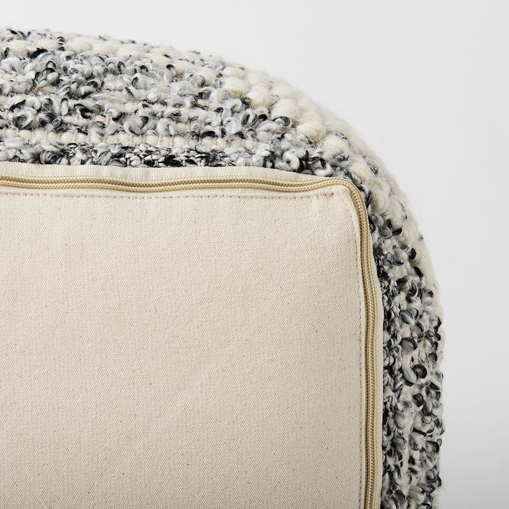 Mercana - Ekiya 16.0L x 16.0W x 16.0H Black/White Yarn and Wool Patterened Pouf - 69520 view 9
