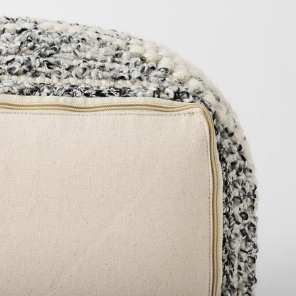 Mercana - Ekiya 16.0L x 16.0W x 16.0H Black/White Yarn and Wool Patterened Pouf - 69520 view 9