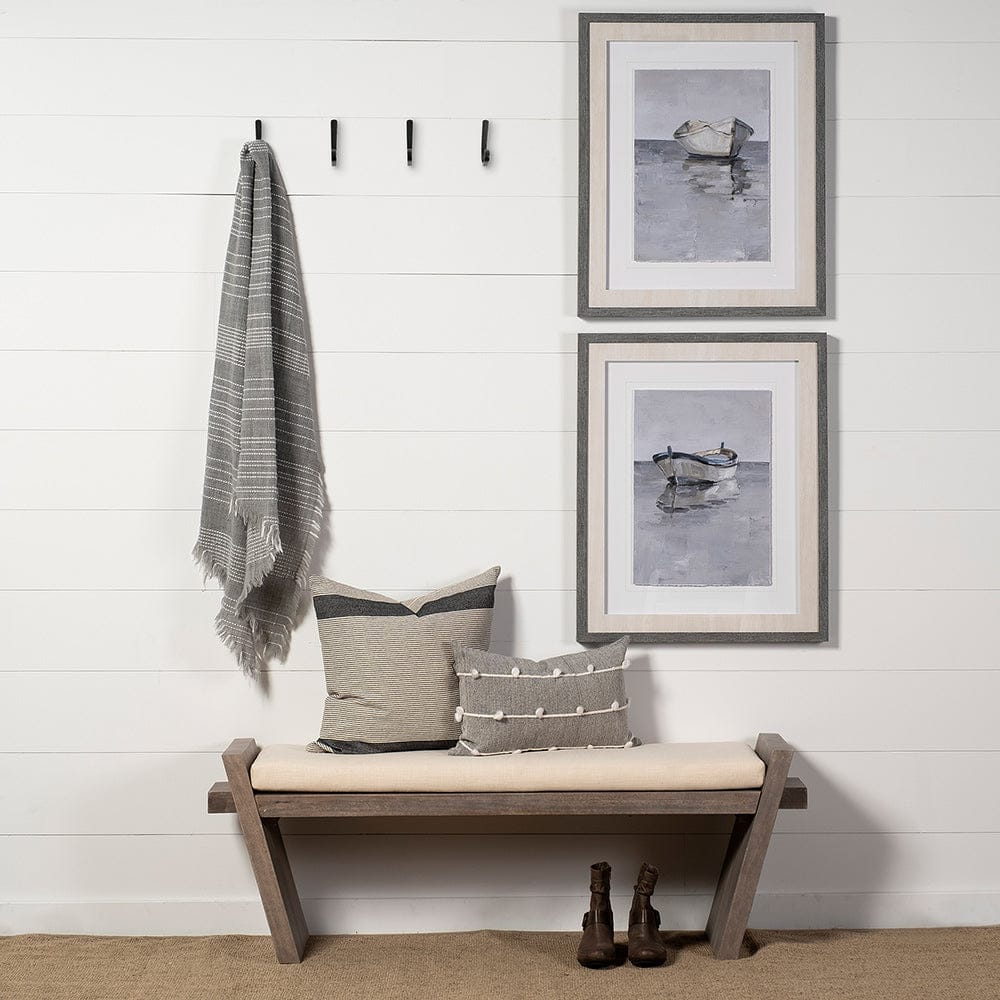 Mercana - Elaine I 58L x 14.75W x 20H Brown Wood Upholstered Cream Seat Entryway Bench - 68745_CLOSEOUT view 2