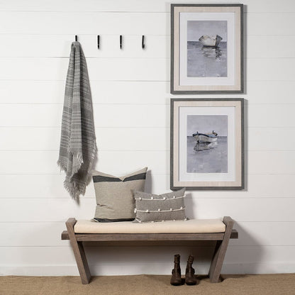 Mercana - Elaine I 58L x 14.75W x 20H Brown Wood Upholstered Cream Seat Entryway Bench - 68745_CLOSEOUT view 2