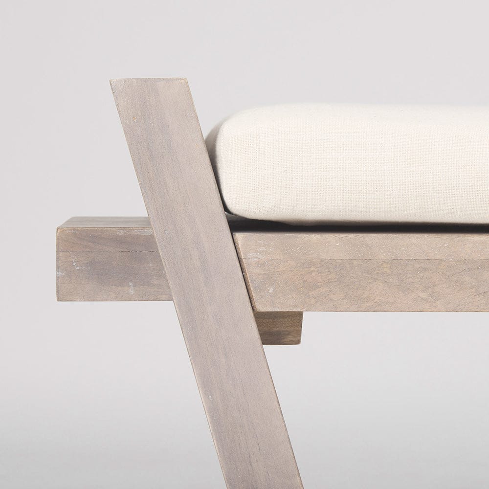 Mercana - Elaine I 58L x 14.75W x 20H Brown Wood Upholstered Cream Seat Entryway Bench - 68745_CLOSEOUT view 7