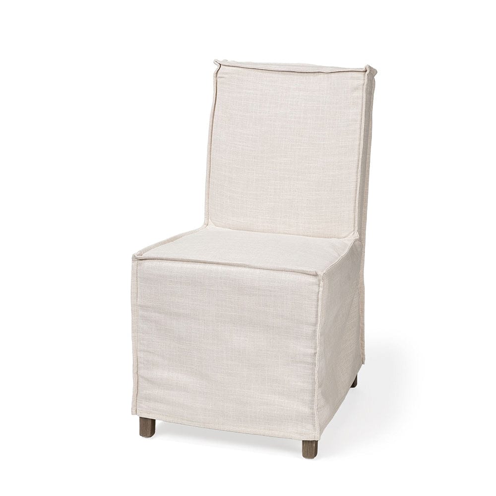 Mercana - Elbert I Cream Fabric Slip-Cover Brown Wooden Base Dining Chair (Set of 2) - 68188 view 1