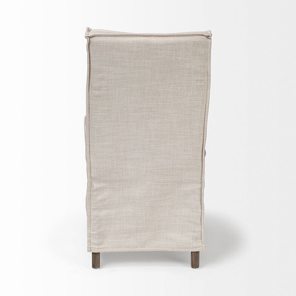 Mercana - Elbert I Cream Fabric Slip-Cover Brown Wooden Base Dining Chair (Set of 2) - 68188 view 2