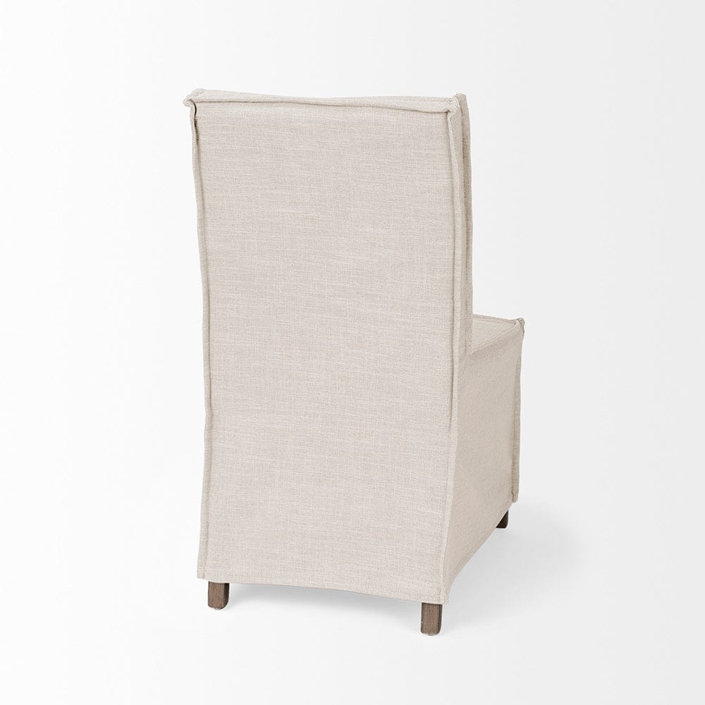 Mercana - Elbert I Cream Fabric Slip-Cover Brown Wooden Base Dining Chair (Set of 2) - 68188 view 7