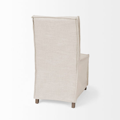 Mercana - Elbert I Cream Fabric Slip-Cover Brown Wooden Base Dining Chair (Set of 2) - 68188 view 7