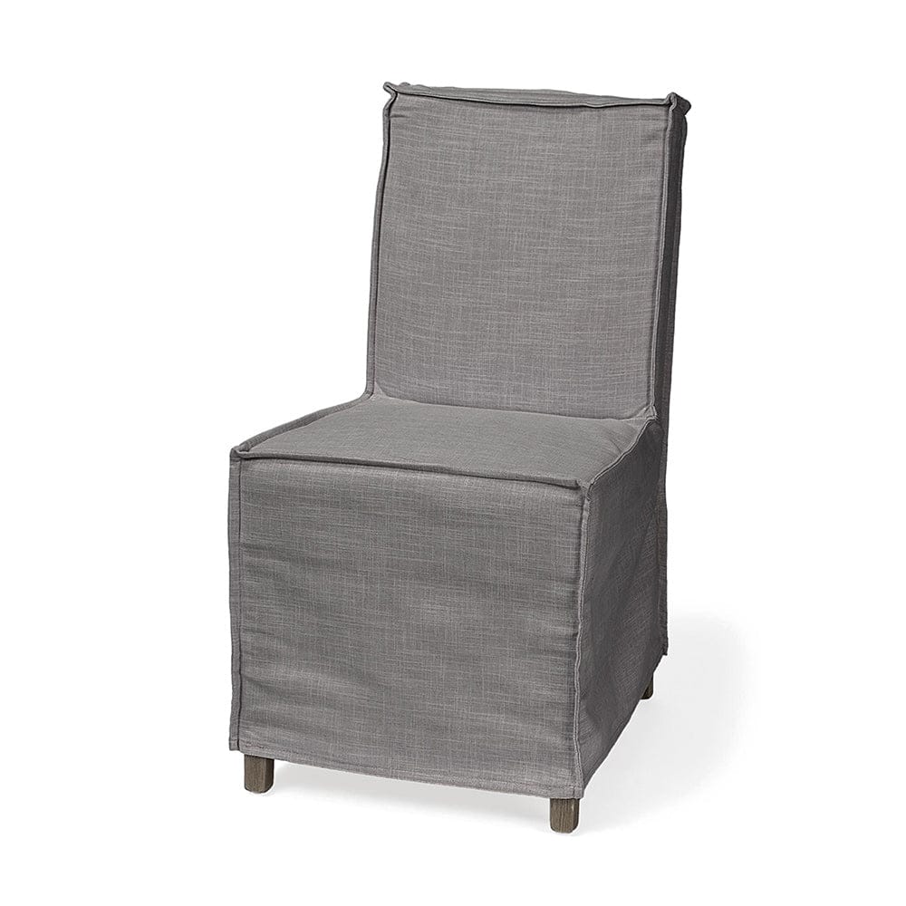 Mercana - Elbert I Grey Fabric Slip-Cover Brown Wooden Base Dining Chair (Set of 2) - 68189 view 1