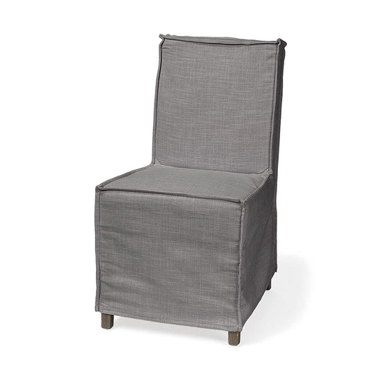Mercana - Elbert I Grey Fabric Slip-Cover Brown Wooden Base Dining Chair (Set of 2) - 68189 view 1