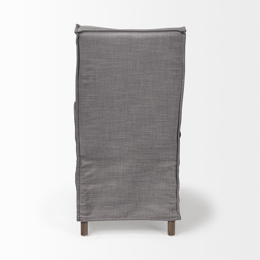 Mercana - Elbert I Grey Fabric Slip-Cover Brown Wooden Base Dining Chair (Set of 2) - 68189 view 4