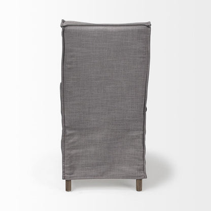 Mercana - Elbert I Grey Fabric Slip-Cover Brown Wooden Base Dining Chair (Set of 2) - 68189 view 4