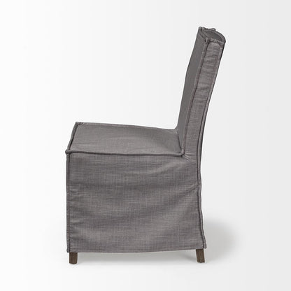 Mercana - Elbert I Grey Fabric Slip-Cover Brown Wooden Base Dining Chair (Set of 2) - 68189 view 5