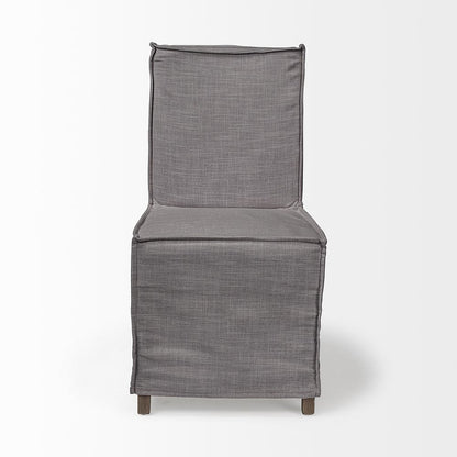 Mercana - Elbert I Grey Fabric Slip-Cover Brown Wooden Base Dining Chair (Set of 2) - 68189 view 6