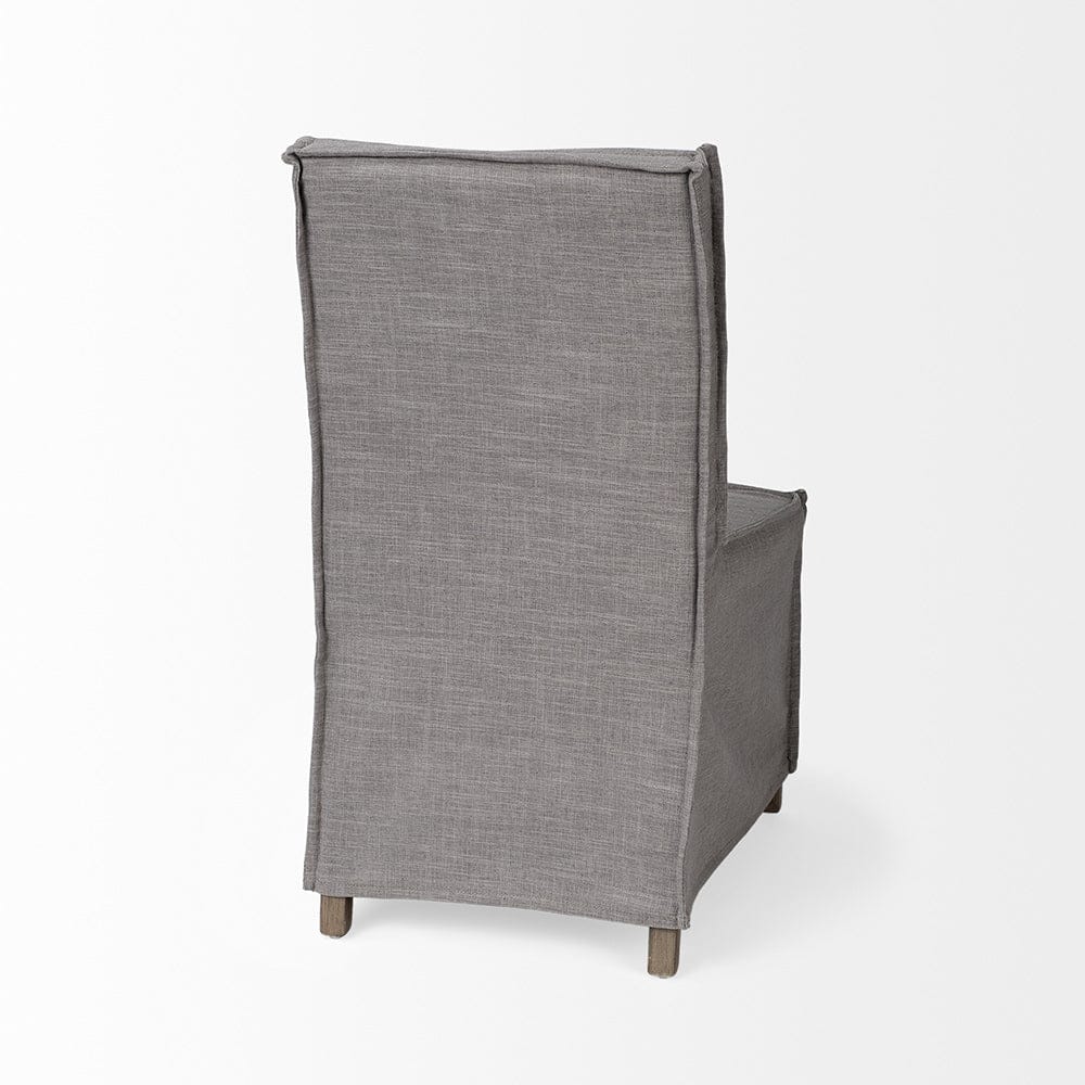 Mercana - Elbert I Grey Fabric Slip-Cover Brown Wooden Base Dining Chair (Set of 2) - 68189 view 7