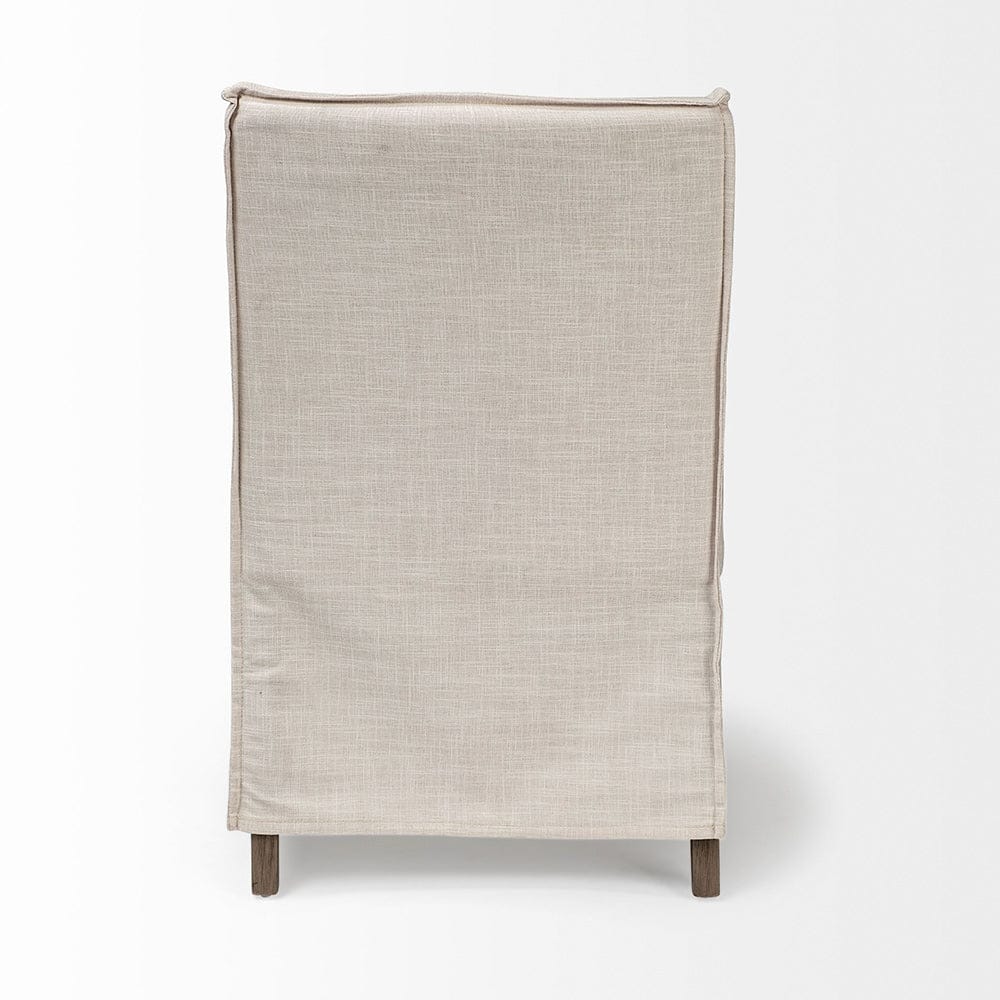 Mercana - Elbert II Cream Fabric Slip-Cover Brown Wood Frame Dining Chair - 68190 view 2