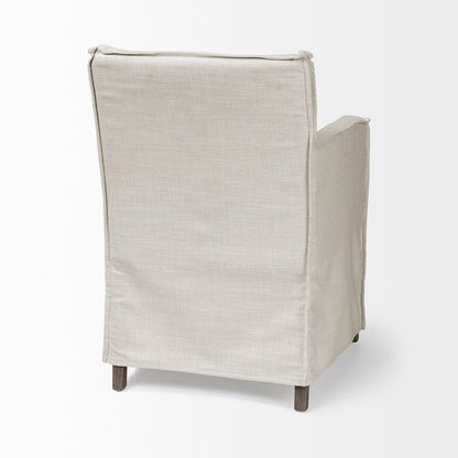 Mercana - Elbert II Cream Fabric Slip-Cover Brown Wood Frame Dining Chair - 68190 view 7