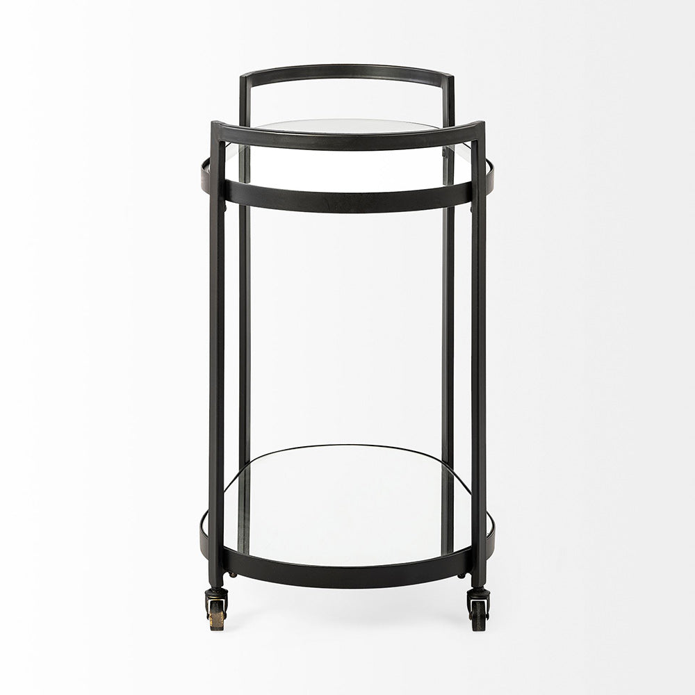 Mercana - Eleonore Black Metal Frame Two-Tier w/Glass Shelves Bar Cart - 68945 view 5