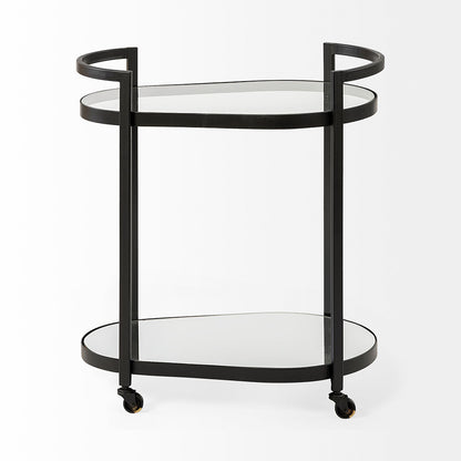 Mercana - Eleonore Black Metal Frame Two-Tier w/Glass Shelves Bar Cart - 68945 view 6