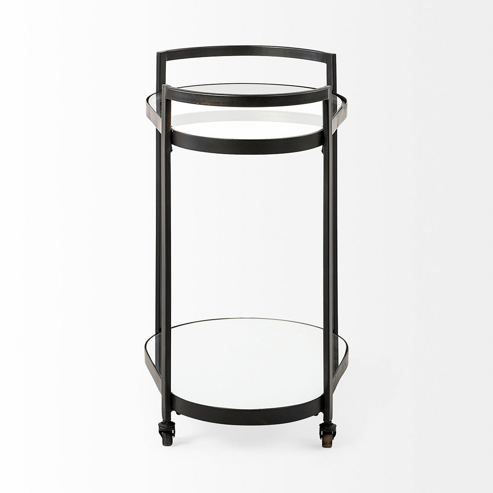 Mercana - Eleonore Black Metal Frame Two-Tier w/Glass Shelves Bar Cart - 68945 view 7