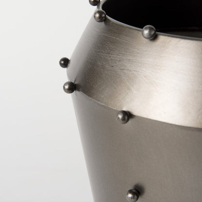 Mercana - Elio 12.2H Large Gun Metal Gray Metal W/Studs Vase - 69681_CLOSEOUT view 7