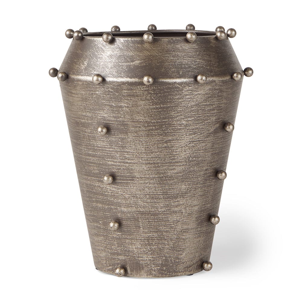 Mercana - Elio 9.1H Small Champagne Metal W/Studs Vase - 69685_CLOSEOUT view 1