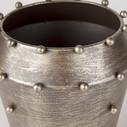 Mercana - Elio 9.1H Small Champagne Metal W/Studs Vase - 69685_CLOSEOUT view 4