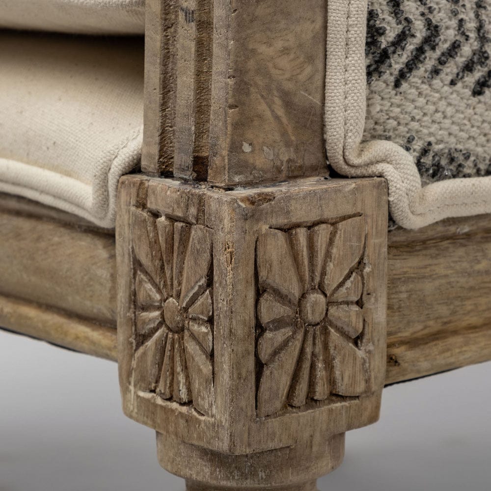 Mercana - Elizabeth Cream Fabric Seat Wooden Base Detailed Back Accent Chair - 68145 view 6