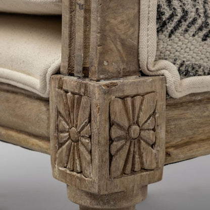 Mercana - Elizabeth Cream Fabric Seat Wooden Base Detailed Back Accent Chair - 68145 view 6