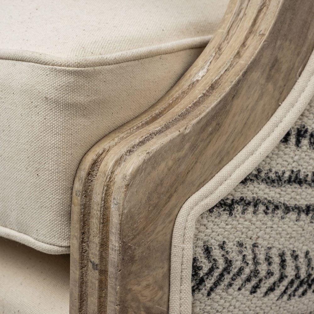 Mercana - Elizabeth Cream Fabric Seat Wooden Base Detailed Back Accent Chair - 68145 view 7