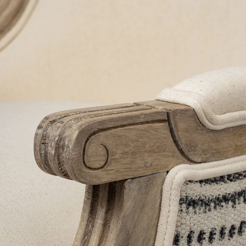 Mercana - Elizabeth Cream Fabric Seat Wooden Base Detailed Back Accent Chair - 68145 view 8