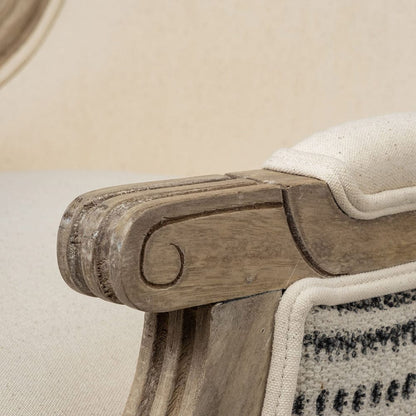 Mercana - Elizabeth Cream Fabric Seat Wooden Base Detailed Back Accent Chair - 68145 view 8
