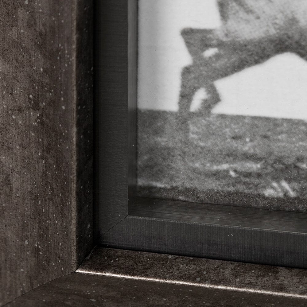 Mercana - Elk Trotting by Eadweard Muybridge a Hand Embellished Textured Framed Art Print Matted under Glass - 13682 view 5