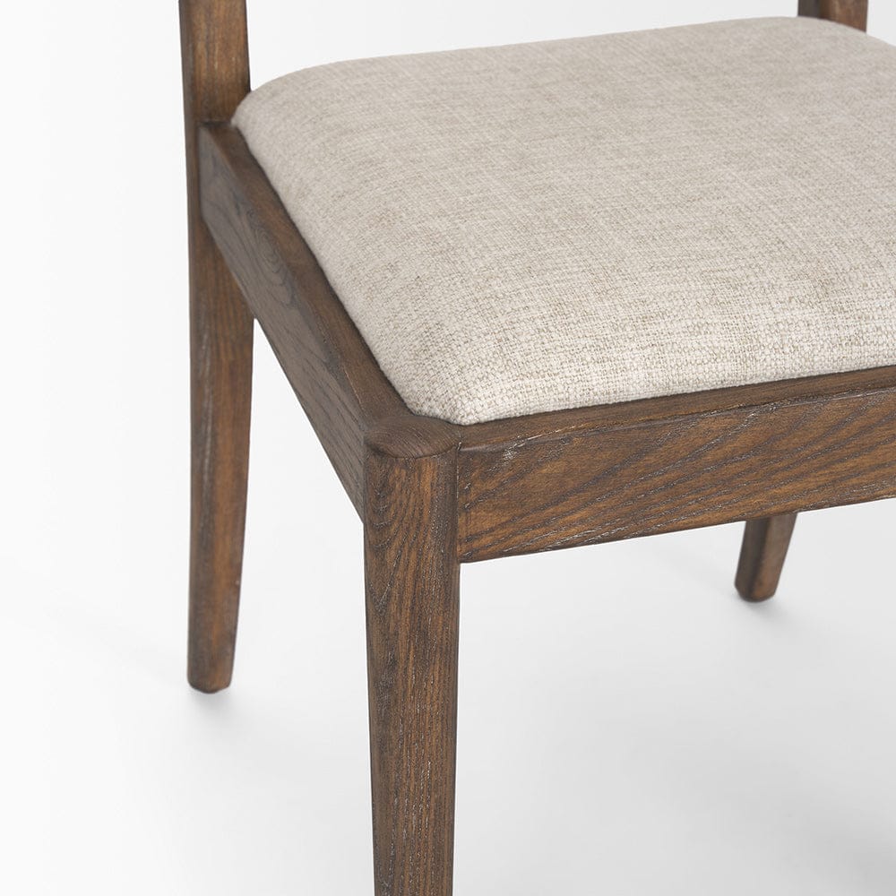 Mercana - Elle Rounded Caneback Medium Brown Wood W/ Oatmeal Fabric Dining Chair (Set of 2) - 70411 view 9