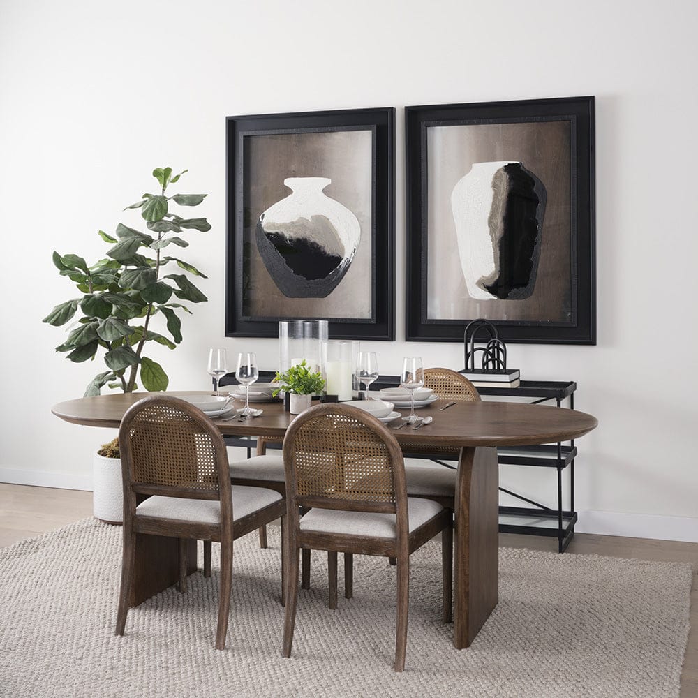 Mercana - Elle Rounded Caneback Medium Brown Wood W/ Oatmeal Fabric Dining Chair (Set of 2) - 70411 view 12