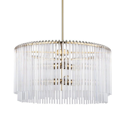 Mercana - Elsa 26"x14" Clear Glass and Gold Metal Frame Six Bulb Chandelier - 67139 view 1