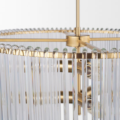 Mercana - Elsa 26"x14" Clear Glass and Gold Metal Frame Six Bulb Chandelier - 67139 view 3