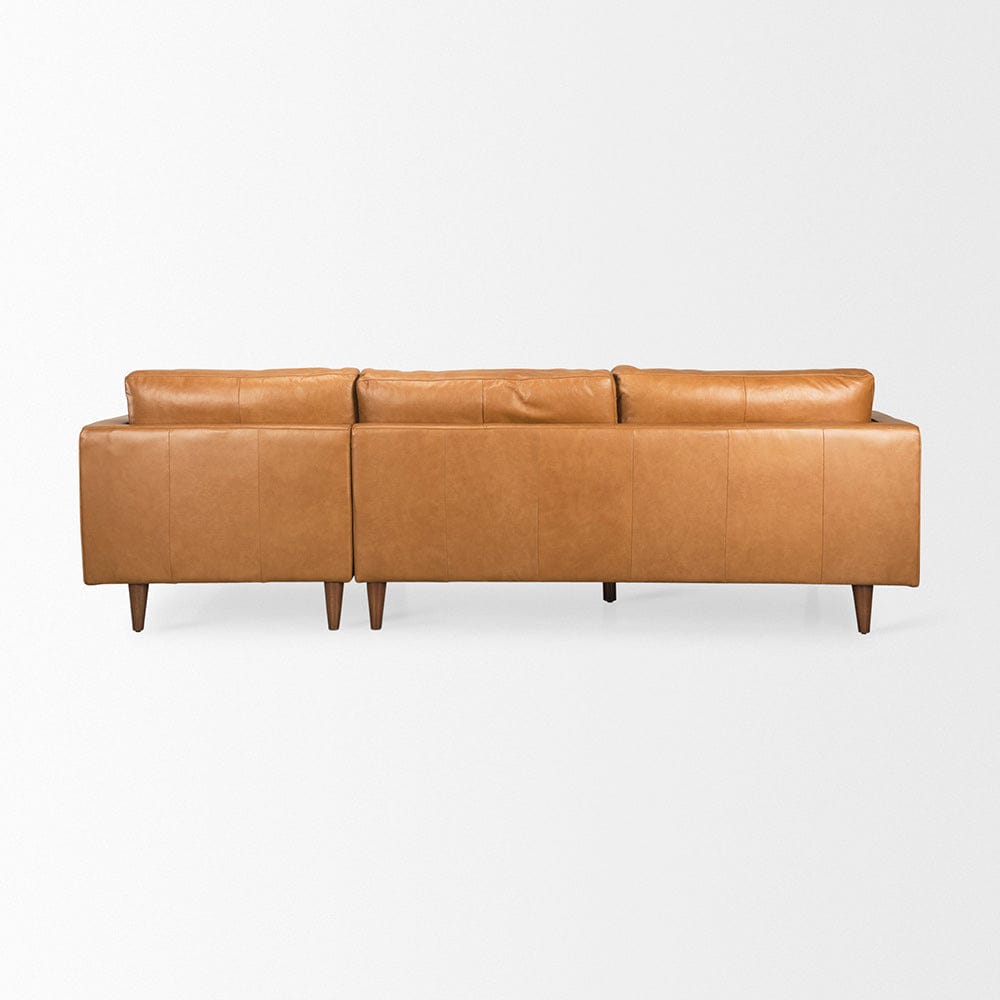 Mercana - Elton 111.4L x 68.1W x 34.3H Tan Leather Right Chaise Sectional - 69696-AB view 4