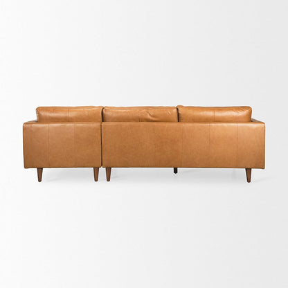 Mercana - Elton 111.4L x 68.1W x 34.3H Tan Leather Right Chaise Sectional - 69696-AB view 4