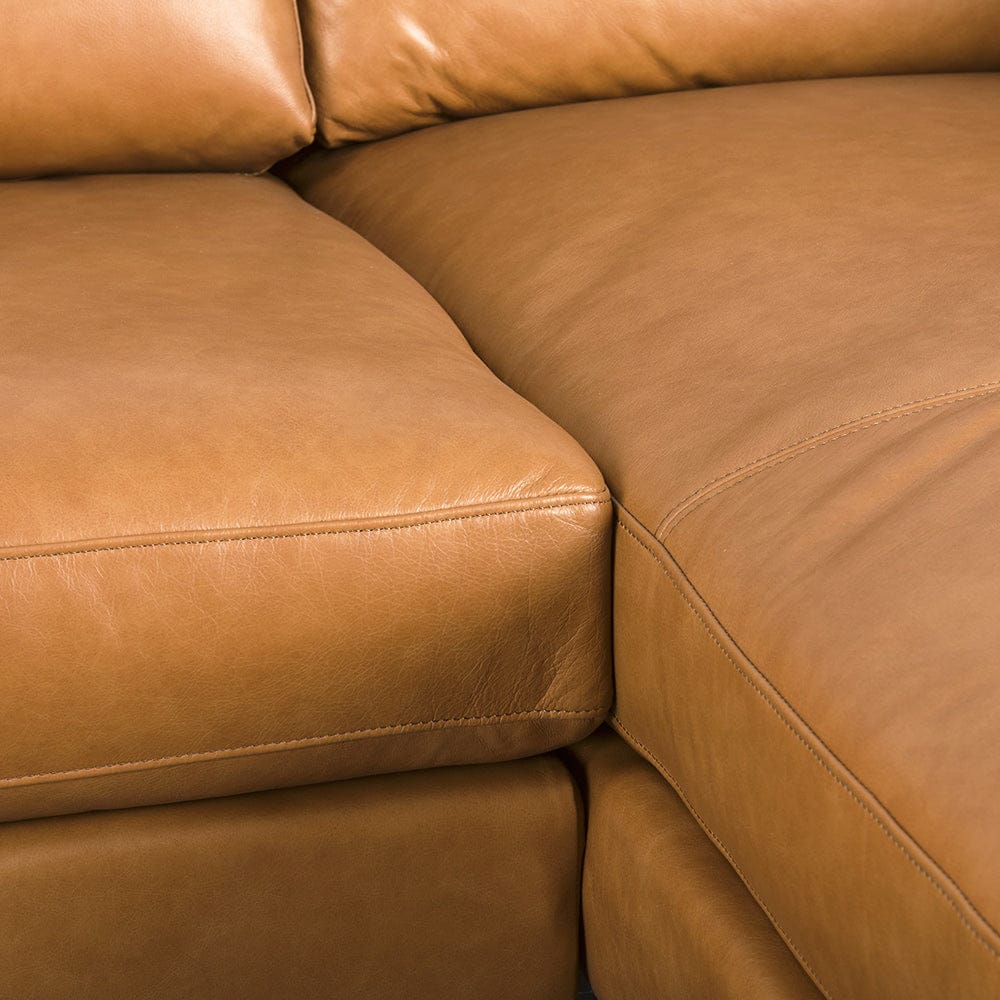 Mercana - Elton 111.4L x 68.1W x 34.3H Tan Leather Right Chaise Sectional - 69696-AB view 7