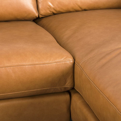 Mercana - Elton 111.4L x 68.1W x 34.3H Tan Leather Right Chaise Sectional - 69696-AB view 7