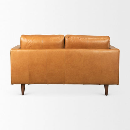 Mercana - Elton 65.0L x 37.8W x 34.6H Tan Leather Love Seat Sofa - 69698 view 4