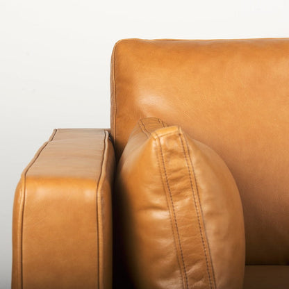 Mercana - Elton 65.0L x 37.8W x 34.6H Tan Leather Love Seat Sofa - 69698 view 6
