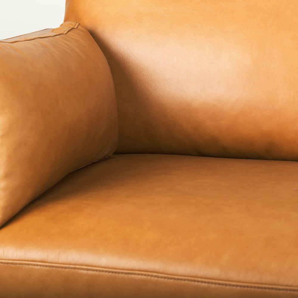 Mercana - Elton 65.0L x 37.8W x 34.6H Tan Leather Love Seat Sofa - 69698 view 8