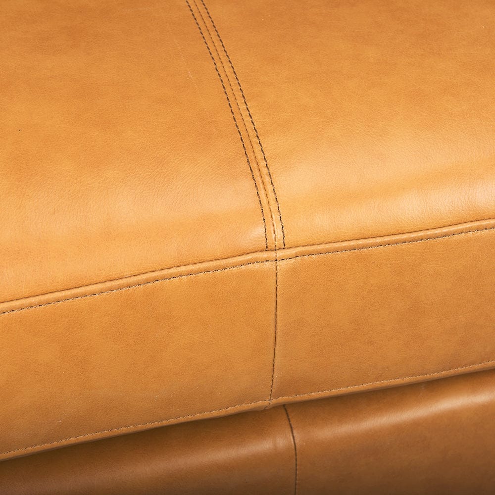 Mercana - Elton 65.0L x 37.8W x 34.6H Tan Leather Love Seat Sofa - 69698 view 9