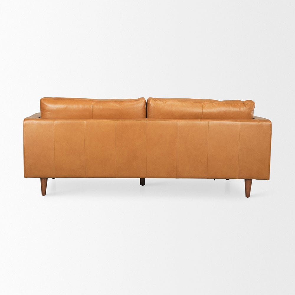 Mercana - Elton 87.8L x 37.8W x 34.6H Tan Leather Sofa - 69699 view 4