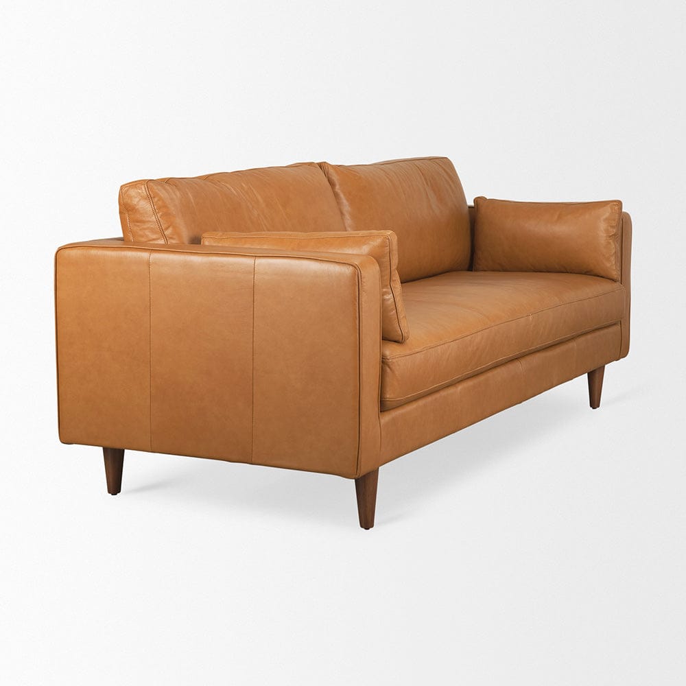 Mercana - Elton 87.8L x 37.8W x 34.6H Tan Leather Sofa - 69699 view 5