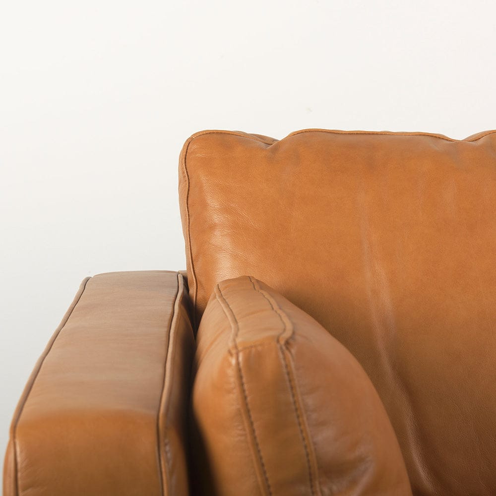 Mercana - Elton 87.8L x 37.8W x 34.6H Tan Leather Sofa - 69699 view 6