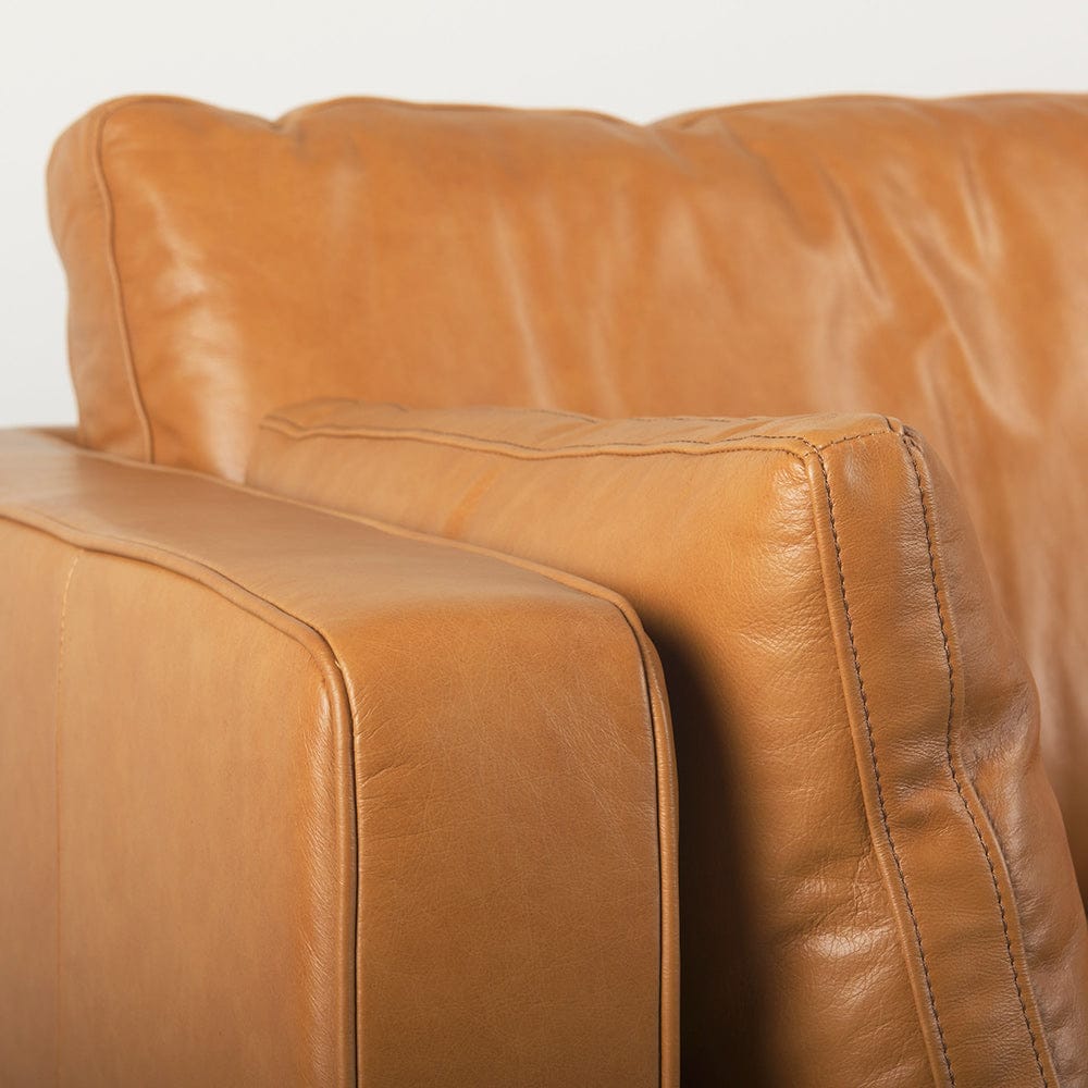 Mercana - Elton 87.8L x 37.8W x 34.6H Tan Leather Sofa - 69699 view 7